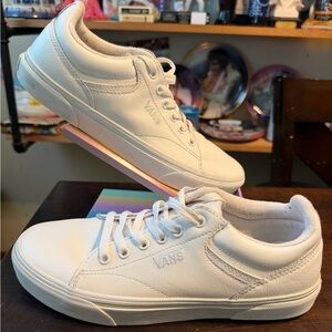 Vans White Low Top Canvas Sneakers